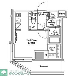 ザ・パークハビオ駒込 ワンルームの間取図画像