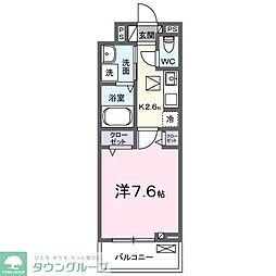 ロンフルール 1Kの間取図画像