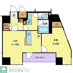 ユニーブル田端新町 1LDKの間取図画像