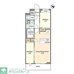 GranCasa王子2 2LDKの間取図画像