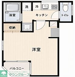 flap王子 1Kの間取図画像