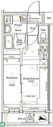 MIND蓮根II 1DKの間取図画像