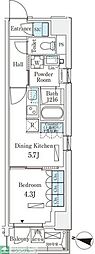 ロイヤルパークス赤羽サウス 1DKの間取図画像