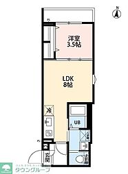 Caminoalta蕨 1LDKの間取図画像