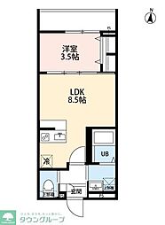 Caminoalta蕨 1LDKの間取図画像