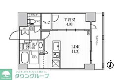 SEASONFLATS菊川 1LDKの間取図画像