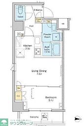プラウドフラット本所吾妻橋 3階1LDKの間取り
