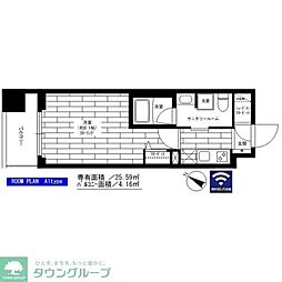 ステージグランデ日本橋人形町 5階1Kの間取り