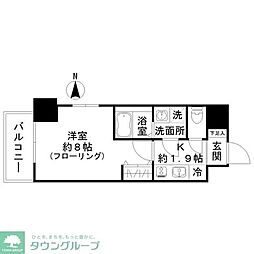 西田マンション 3階1Kの間取り