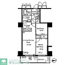 パークアクシス元浅草ステージ 9階2LDKの間取り