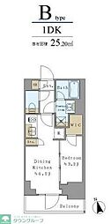 プライマル元浅草 6階1DKの間取り