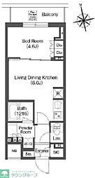コンフォリア東上野 13階1LDKの間取り