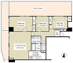 アビタシオン大島 13階3LDKの間取り