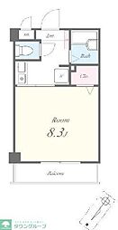 クリーンガーデン御茶ノ水 1Kの間取図画像