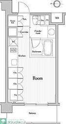 プレミアムキューブ菊川 ワンルームの間取図画像
