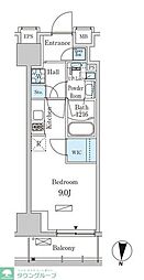ParkAxis菊川StationEast ワンルームの間取図画像