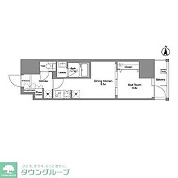 Daffitto錦糸町 1DKの間取図画像