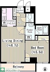 ヴェルデベント 1LDKの間取図画像