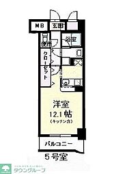 ホタカリュミエール・イワタ ワンルームの間取図画像