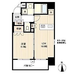 OrchidResidence蔵前 1LDKの間取図画像