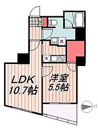 パークキューブ八丁堀 1LDKの間取図画像