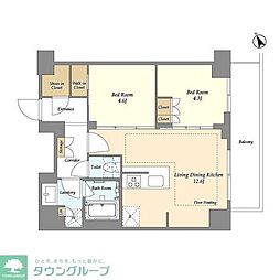 オアーゼ日暮里レジデンス 2LDKの間取図画像