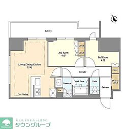 オアーゼ日暮里レジデンス 2LDKの間取図画像