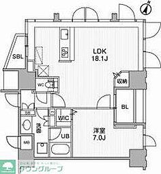 東神田テラスレジデンス 1LDKの間取図画像