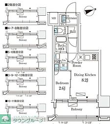 リビオメゾン御茶ノ水EAST 1LDKの間取図画像