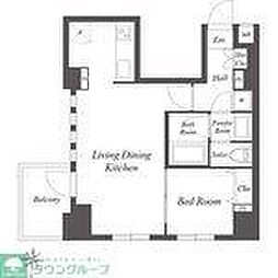 ルクレ墨田緑1 1DKの間取図画像