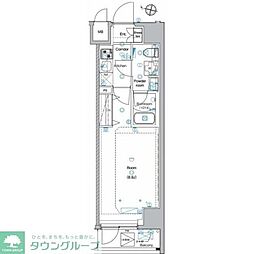 アンベリール亀戸パーク 1Kの間取図画像