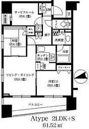 パークキューブ浅草田原町 2SLDKの間取図画像