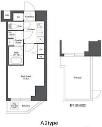 オーキッドレジデンス上野稲荷町 1Kの間取図画像