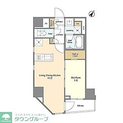GEOENT日本橋小伝馬町 1LDKの間取図画像