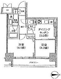 ルフレリバーサイド町屋 2DKの間取図画像