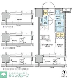 プラウドフラット亀戸ステーションPLACE 1DKの間取図画像