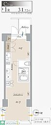 プライマル菊川 ワンルームの間取図画像