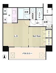 リバー&タワー 1LDKの間取図画像
