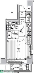 ルミードキューブ菊川プレミアム 1Kの間取図画像