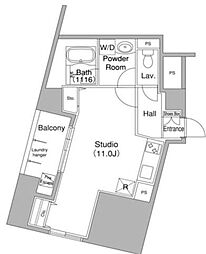 コンフォリア銀座EAST ワンルームの間取図画像