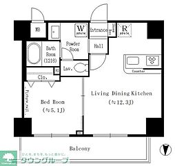 YUNOARTKAMEIDO 1LDKの間取図画像
