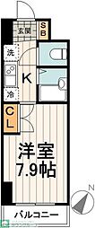 ローズウッド・ハイツ門前仲町 1Kの間取図画像