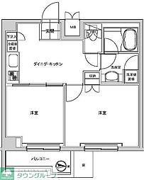 ルーブル住吉 2DKの間取図画像