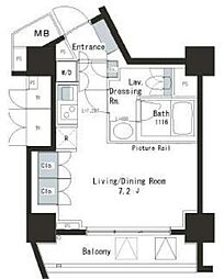 ParkAxis本郷の杜 ワンルームの間取図画像