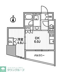 nido蔵前アベニュー 1DKの間取図画像