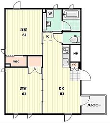 エステート南砂町 2DKの間取図画像