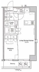 プラウドフラット浅草ディアージュ 1LDKの間取図画像
