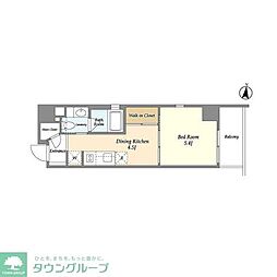 BPRレジデンス亀戸 1DKの間取図画像