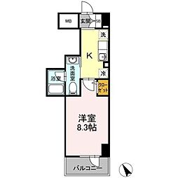 コンシェリア東京入谷ステーションフロント 1Kの間取図画像