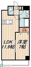 プレール・ドゥーク錦糸公園NORTH 1LDKの間取図画像